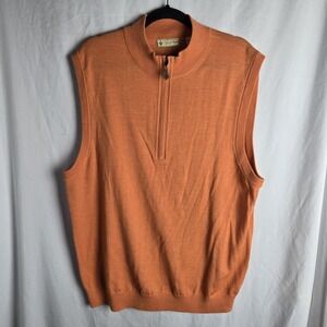 Donald Ross Mens XL Merino Wool 1/4 Zip Vest Golf Quiet Luxury Old Money Soft‎